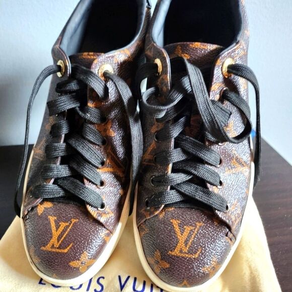 Louis Vuitton Black and Brown Monogram Sneakers - Picture 1 of 9